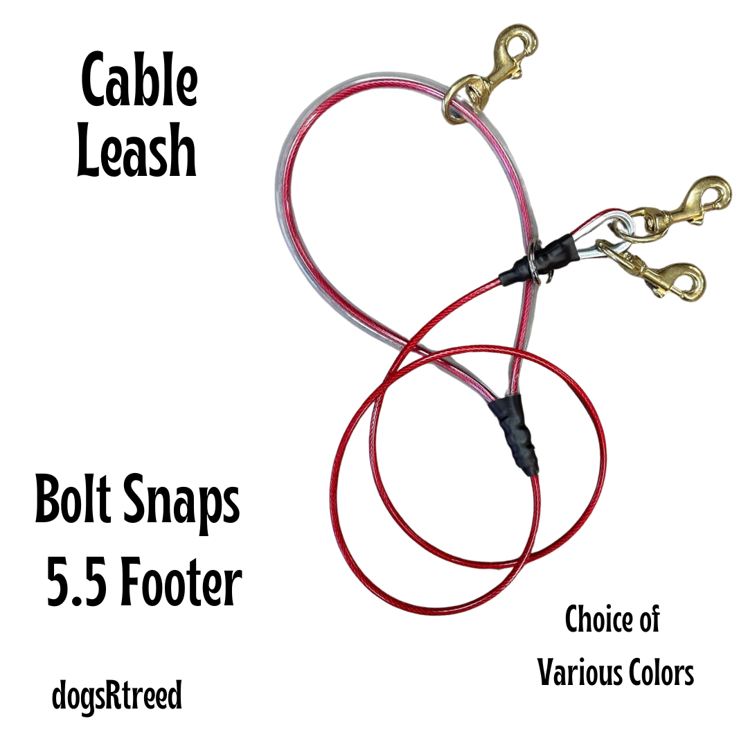 dogsRtreed CABLE LEASH - BOLT SNAP - 5.5 FOOTER