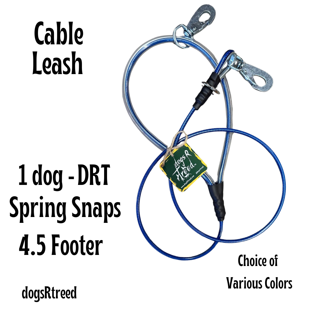 dogsRtreed CABLE LEASH - DRT SWEDISH SPRING SNAP - 4.5 FOOTER