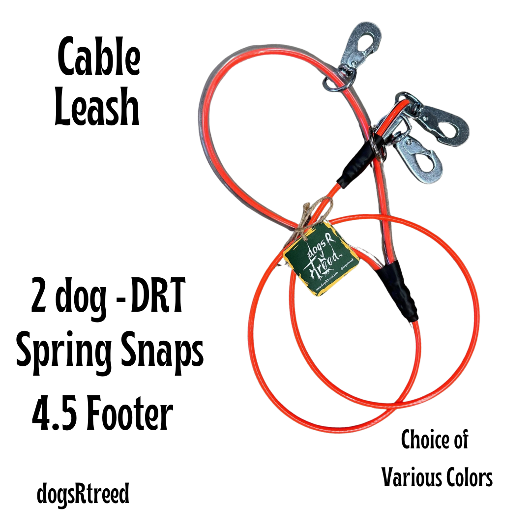 dogsRtreed CABLE LEASH - DRT SWEDISH SPRING SNAP - 4.5 FOOTER