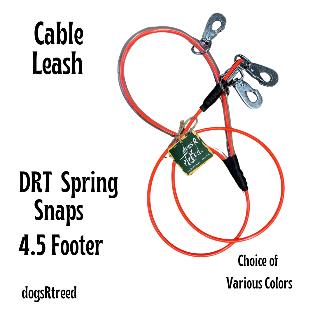 dogsRtreed CABLE LEASH - DRT SWEDISH SPRING SNAP - 4.5 FOOTER