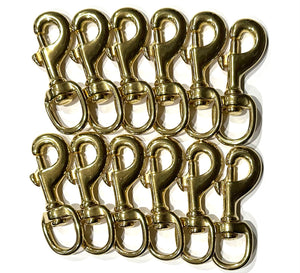 225B 5/8 SOLID BRASS BOLT SNAP - Swivel Eye Snap Hook - 5/8"