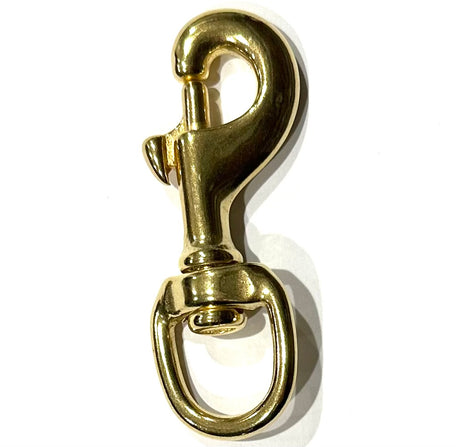 Image shows a Brass Swivel Bolt snap with thumb toggle