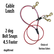 Load image into Gallery viewer, dogsRtreed CABLE LEASH - BOLT SNAP - 4.5 FOOTER