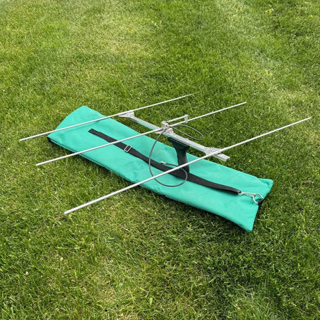 Image shows the gps telemetry antenna displayed on the lawn,