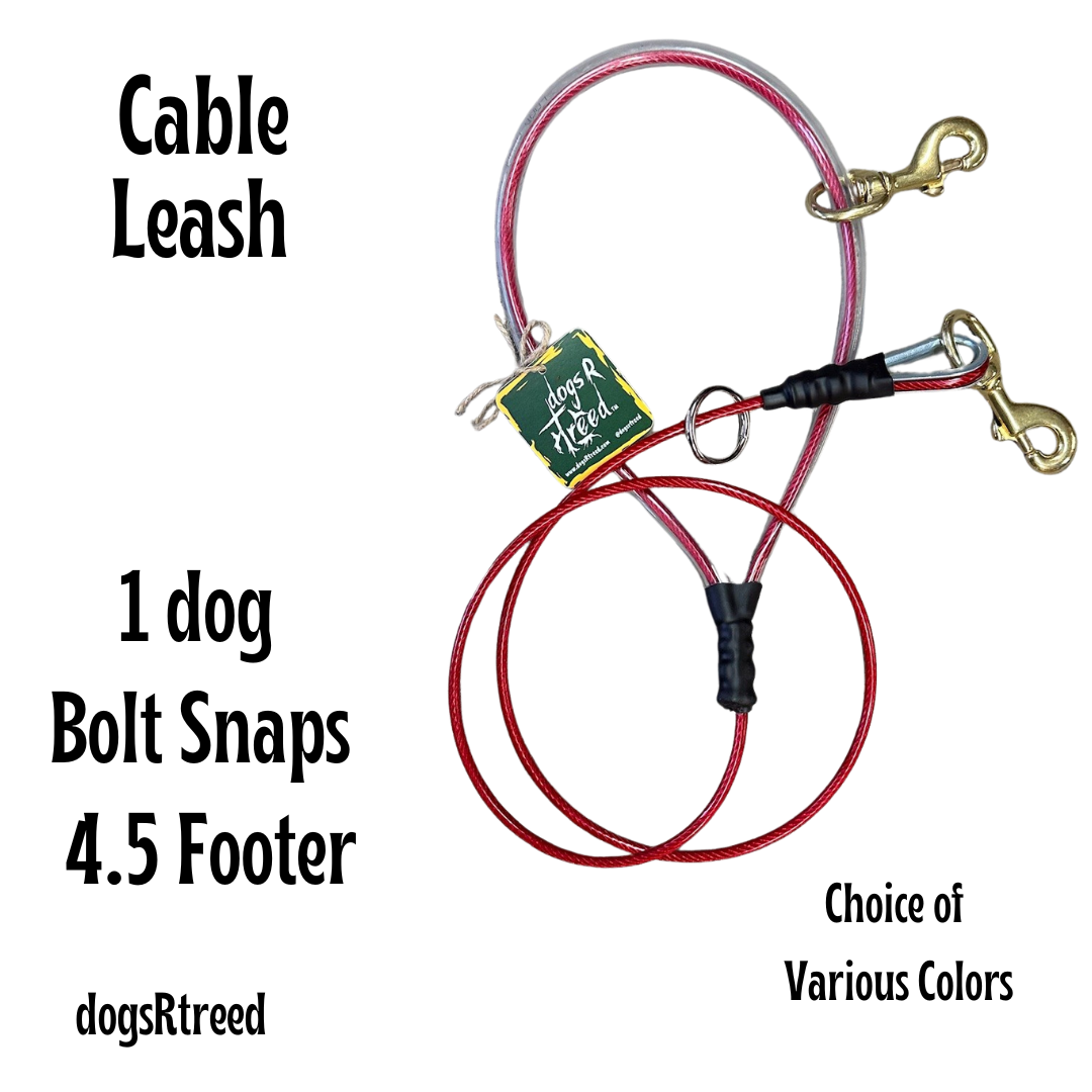 dogsRtreed CABLE LEASH - BOLT SNAP - 4.5 FOOTER