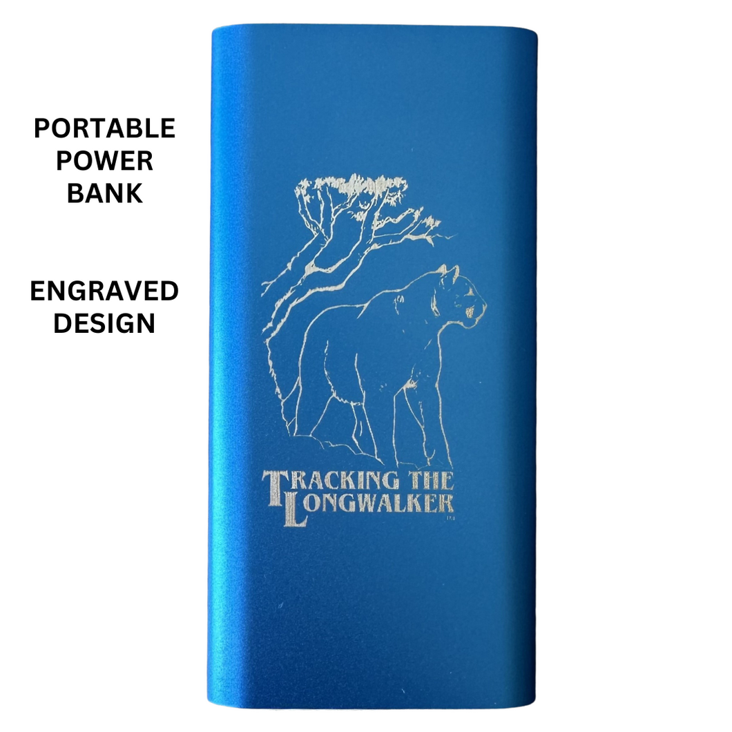 POWER BANK CHARGER - TRACKING THE LONGWALKER FULL LOGO WITH LION AND WORDS