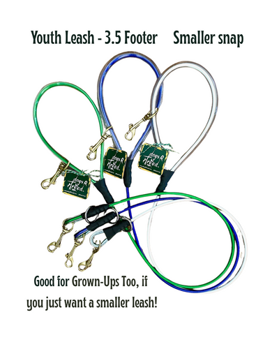 dogsRtreed YOUTH CABLE LEASH - BOLT SNAP - 3.5 FOOTER