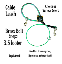 Load image into Gallery viewer, dogsRtreed YOUTH CABLE LEASH - BOLT SNAP - 3.5 FOOTER