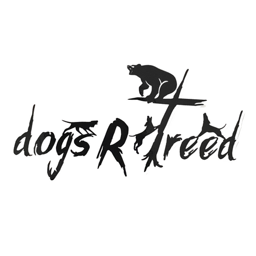 dogsRtreed Logo BEAR DECAL - Black With White Outline - 2 Size Choices