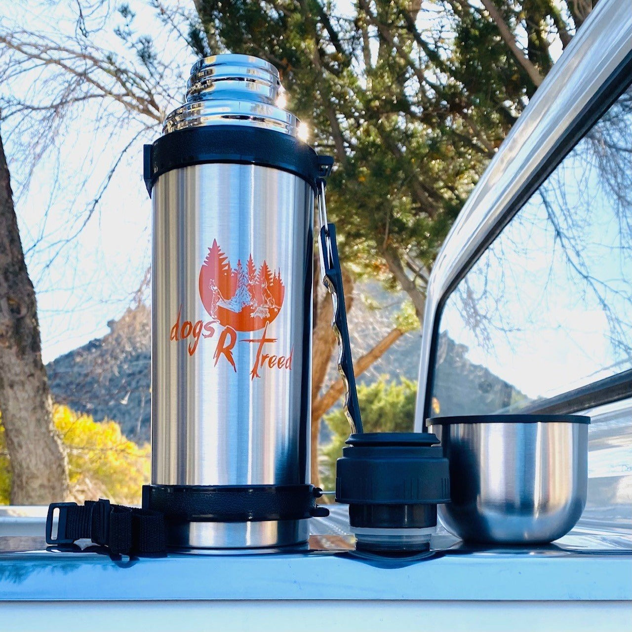 dogsRtreed TRAVEL THERMOS-STAINLESS STEEL-DBL WALL VACUUM SEALED